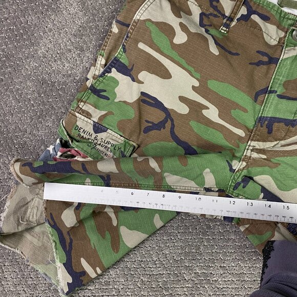 Ralph Lauren Denim Supply Cargo Shorts Men's 36 Camo US American Flag & - Picture 11 of 11